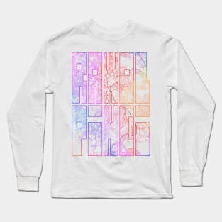 Rawalpindi, Pakistan City Map Typography - Colorful Long Sleeve T-Shirt